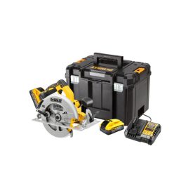 DEWALT Akumulátorová kotúčová píla 18 V bez batérie 184 mm (2 x 5,0 Ah Power Stack batéria + nabíjačka + TSTAK)   DEWALT Akumulátorová kotúčová píla 18 V bez batérie 184 mm (2 x 5,0 Ah Power Stack batéria + nabíjačka + TSTAK)