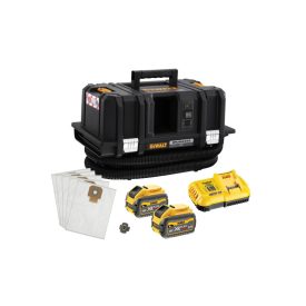 DEWALT Akumulátorový vysávač 18-54 V (2 x 6,0 Ah batéria + nabíjačka) Trieda M   DEWALT Akumulátorový vysávač 18-54 V (2 x 6,0 Ah batéria + nabíjačka) Trieda M