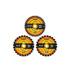 DEWALT EXTREME Sada pilových kotúčov 3-diely na drevo 165 x 20 x 1,65 mm / 2 x 24T + 1 x 40T   DEWALT EXTREME Sada pilových kotúčov 3-diely na drevo 165 x 20 x 1,65 mm / 2 x 24T + 1 x 40T