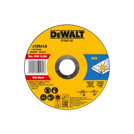 DEWALT Rezný kotúč na kov 125 x 1,0 x 22,2 mm inox WA60TBF v plechovej krabici (10 ks)   DEWALT Rezný kotúč na kov 125 x 1,0 x 22,2 mm inox WA60TBF v plechovej krabici (10 ks)