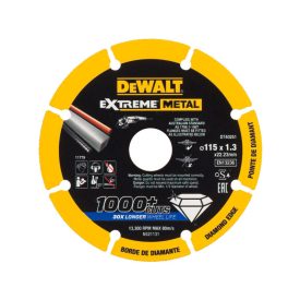 DEWALT EXTREME METAL Diamantový rezací kotúč na kov 115 x 1,3 x 22,2 mm (kov/alu/nerez)   DEWALT EXTREME METAL Diamantový rezací kotúč na kov 115 x 1,3 x 22,2 mm (kov/alu/nerez)