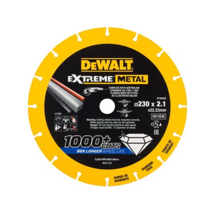DEWALT EXTREME METAL Diamantová rezacia kotúč na kov 230 x 2,1 x 22,2 mm (kov/alu/inox)