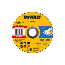 DEWALT Rezný kotúč na kov 125 x 1,2 x 22,2 mm inox A60TBF DEWALT Rezný kotúč na kov 125 x 1,2 x 22,2 mm inox A60TBF