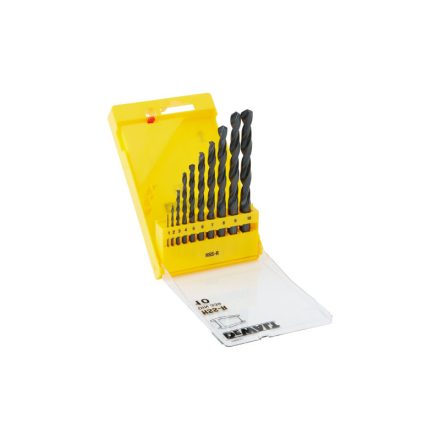 DEWALT Sada spirálových vŕtakov 10 kusov HSS-R DIN 338 (1,0 - 10 mm)