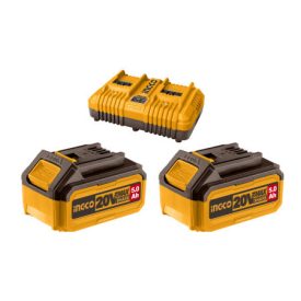 INGCO Sada akumulátora a nabíjačky 20 V (2 x 5,0 Ah akumulátor + 4,0 A nabíjačka)   INGCO Sada akumulátora a nabíjačky 20 V (2 x 5,0 Ah akumulátor + 4,0 A nabíjačka)
