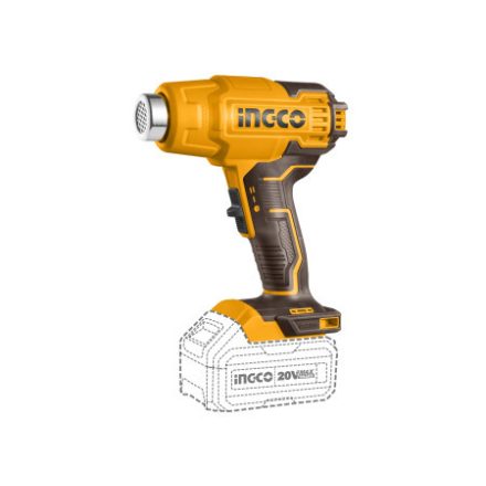 INGCO Batériová teplovzdušná pištoľ 550°C 20 V (1 x 4,0 Ah batéria + nabíjačka)