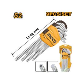 INGCO Sada Torx kľúčov 9 kusov T10-T50 S2 INGCO Sada Torx kľúčov 9 kusov T10-T50 S2