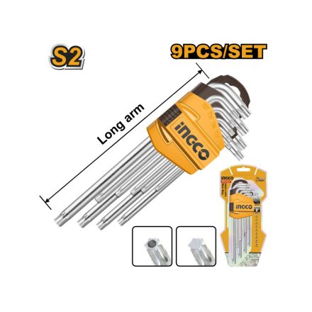 INGCO Sada Torx kľúčov 9 kusov T10-T50 S2