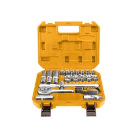 INGCO Sada nástrčných kľúčov 20 kusov 1/2" 10-24 mm CrV   INGCO Sada nástrčných kľúčov 20 kusov 1/2" 10-24 mm CrV