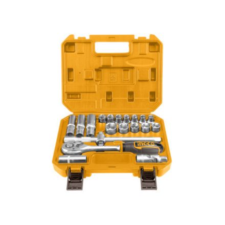 INGCO Sada nástrčných kľúčov 20 kusov 1/2" 10-24 mm CrV