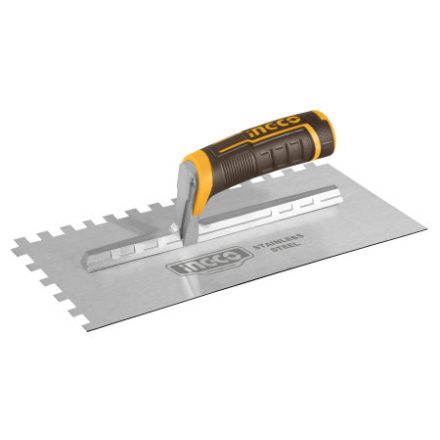 INGCO Hladká špachtľa 130 x 280 mm inox 10 x 10 mm mäkký držiak