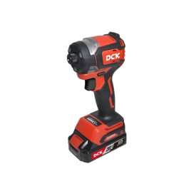 DCK Bezuhlíkový akumulátorový impaktný skrutkovač 1/4" 208 Nm 20 V (2 x 4,0 Ah batéria + nabíjačka)   DCK Bezuhlíkový akumulátorový impaktný skrutkovač 1/4" 208 Nm 20 V (2 x 4,0 Ah batéria + nabíjačka)
