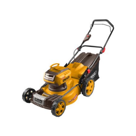 INGCO Akumulátorová kosačka 460 mm 2 x 20 V bezuhlíková (2 x 5,0 Ah batéria + 4,0 A dvojitá nabíjačka)