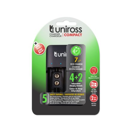 Nabíjačka batérií UNIROSS s ochranou AA/AAA/9V