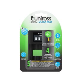 Rýchla nabíjačka procesora UNIROSS s ochranou LCD AA/AAA Rýchla nabíjačka procesora UNIROSS s ochranou LCD AA/AAA