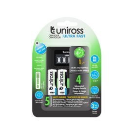 Procesor UNIROSS rýchlonabíjačka + 4 AA/tužkové batérie 1,2 V 2700 mAh   Procesor UNIROSS rýchlonabíjačka + 4 AA/tužkové batérie 1,2 V 2700 mAh