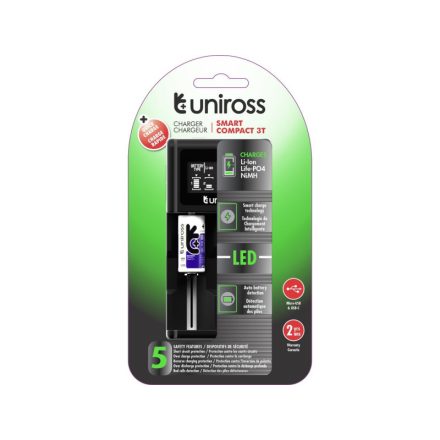 UNIROSS Li-ion/Ni-MH/LiFePo4 kompaktný rýchlonabíjací LCD displej