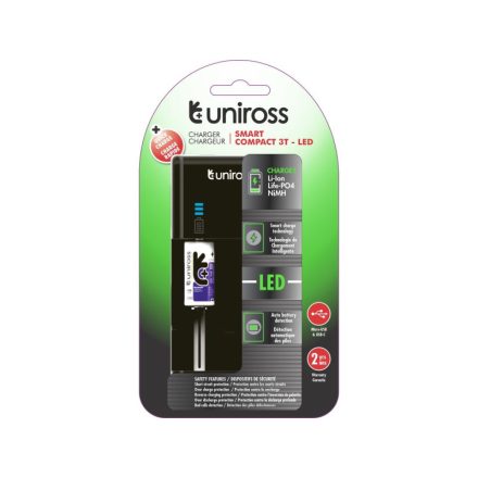 Kompaktný rýchlonabíjací LED displej UNIROSS Li-ion/Ni-MH/LiFePo4