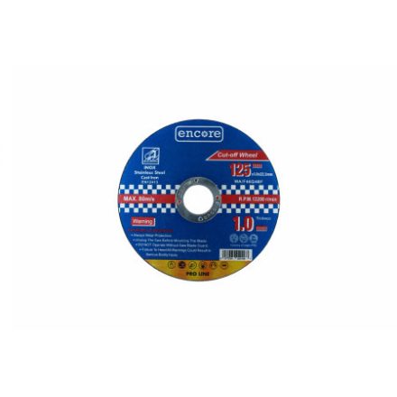 ENCORE Rezný kotúč na kov 125 x 1,0 x 22,23 mm INOX balený v vedre (50 ks)