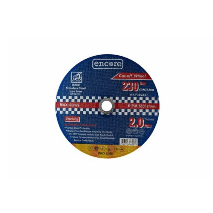 ENCORE Rezný kotúč na kov 230 x 2,0 x 22,23 mm INOX
