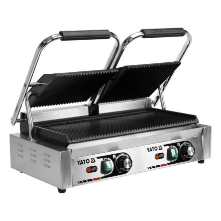YATO GASTRO Dvojitý kontaktný gril 580 mm 3600 W rebrovaný plech na pečenie