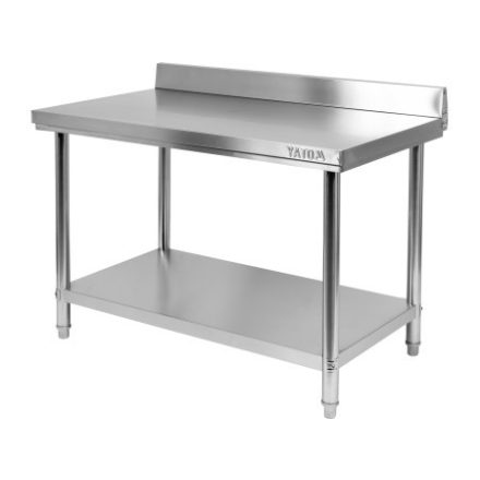 Pracovný stôl YATO GASTRO Inox so spodnou policou so zadným vyklápaním