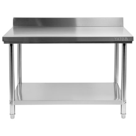 Pracovný stôl YATO GASTRO Inox so spodnou policou so zadným vyklápaním