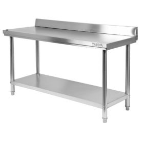 Pracovný stôl YATO GASTRO Inox so spodnou policou so zadným vyklápaním   Pracovný stôl YATO GASTRO Inox so spodnou policou so zadným vyklápaním