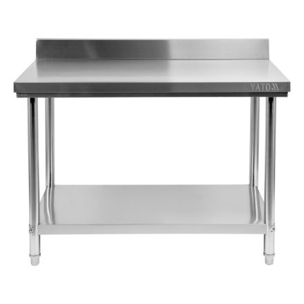 Pracovný stôl YATO GASTRO Inox so spodnou policou so zadným vyklápaním