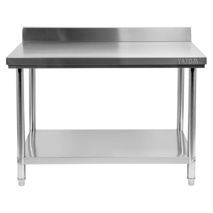 Pracovný stôl YATO GASTRO Inox so spodnou policou so zadným vyklápaním