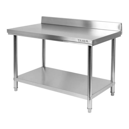 Pracovný stôl YATO GASTRO Inox so spodnou policou so zadným vyklápaním
