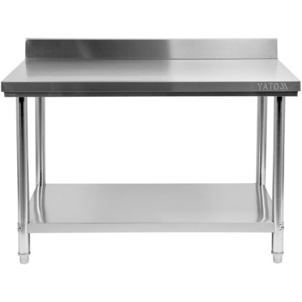 Pracovný stôl YATO GASTRO Inox so spodnou policou so zadným vyklápaním