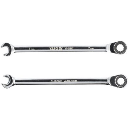 YATO Hviezdicový klúč s račnou 7 mm / 130 mm 72T CrV