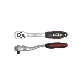 YATO račňový hnací hriadeľ 3/8" 200 mm 72T zahnutý hriadeľ CrV   YATO račňový hnací hriadeľ 3/8" 200 mm 72T zahnutý hriadeľ CrV