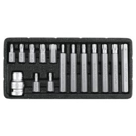 YATO Sada Torx 15 kusov proti manipulácii T20-T55 L=30 mm, L=75 mm 1/2"   YATO Sada Torx 15 kusov proti manipulácii T20-T55 L=30 mm, L=75 mm 1/2"