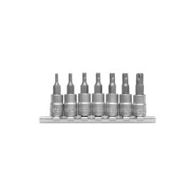 YATO Sada nástrčných kľúčov na bity 7-dielna diera 5-kolíkový Torx 1/4" T10-T40 CrV   YATO Sada nástrčných kľúčov na bity 7-dielna diera 5-kolíkový Torx 1/4" T10-T40 CrV