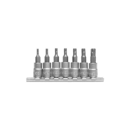 YATO Sada nástrčných kľúčov na bity 7-dielna diera 5-kolíkový Torx 1/4" T10-T40 CrV