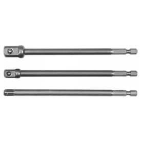 Sada adaptérov YATO nástrčných kľúčov 3 diely 1/4" Hex -> 1/4", 3/8", 1/2" štvorcový CrV   Sada adaptérov YATO nástrčných kľúčov 3 diely 1/4" Hex -> 1/4", 3/8", 1/2" štvorcový CrV