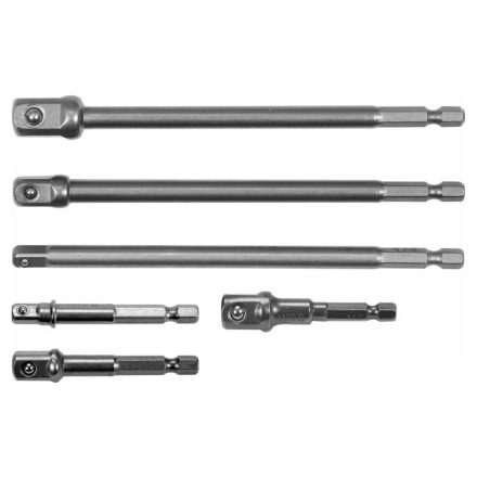 Sada adaptérov YATO nástrčných kľúčov 6 dielov 1/4" Hex -> 1/4", 3/8", 1/2" štvorcový CrV