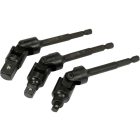Sada adaptérov YATO nástrčných kľúčov 3 diely 1/4" Hex -> 1/4" 3/8" 1/2" štvorcový CrV