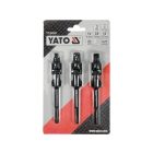 Sada adaptérov YATO nástrčných kľúčov 3 diely 1/4" Hex -> 1/4" 3/8" 1/2" štvorcový CrV