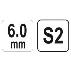 YATO Imbus kľúč s guľovou hlavou 6,0 mm / 17 x 170 mm S2