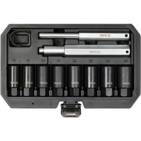 Sada nástrčných kľúčov YATO 10 kusov na bezpečnostné skrutky kolies 18-25 mm   Sada nástrčných kľúčov YATO 10 kusov na bezpečnostné skrutky kolies 18-25 mm