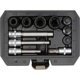 YATO Sada nástrčných kľúčov na montáž brzdového strmeňa 11 kusov 3/8", 1/2" CrV   YATO Sada nástrčných kľúčov na montáž brzdového strmeňa 11 kusov 3/8", 1/2" CrV