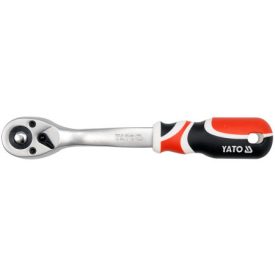 Ráčna YATO stopka 1/2" 255 mm 72T zahnutá stopka mäkká rukoväť CrV   Ráčna YATO stopka 1/2" 255 mm 72T zahnutá stopka mäkká rukoväť CrV