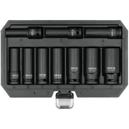 YATO Hosszú gépi dugókulcs készlet 10 részes 1/2" 10 részes 10-27 mm