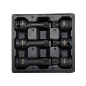 YATO Sada nástrčných kľúčov na bity 6 kusov Spline 1/2" M14-M18 CrMo   YATO Sada nástrčných kľúčov na bity 6 kusov Spline 1/2" M14-M18 CrMo