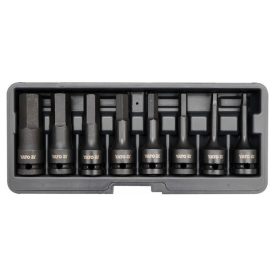 YATO Machine súprava nástrčných kľúčov s dlhými bitmi 8 kusov Allen 1/2" 6-19 mm CrMo   YATO Machine súprava nástrčných kľúčov s dlhými bitmi 8 kusov Allen 1/2" 6-19 mm CrMo