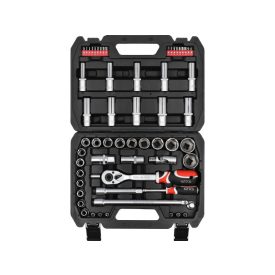 YATO Sada nástrčných kľúčov 60 kusov 1/2" 1/4" CrV   YATO Sada nástrčných kľúčov 60 kusov 1/2" 1/4" CrV