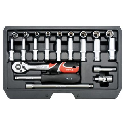 Sada nástrčných kľúčov YATO 23 kusov 1/4" 4-13 mm CrV